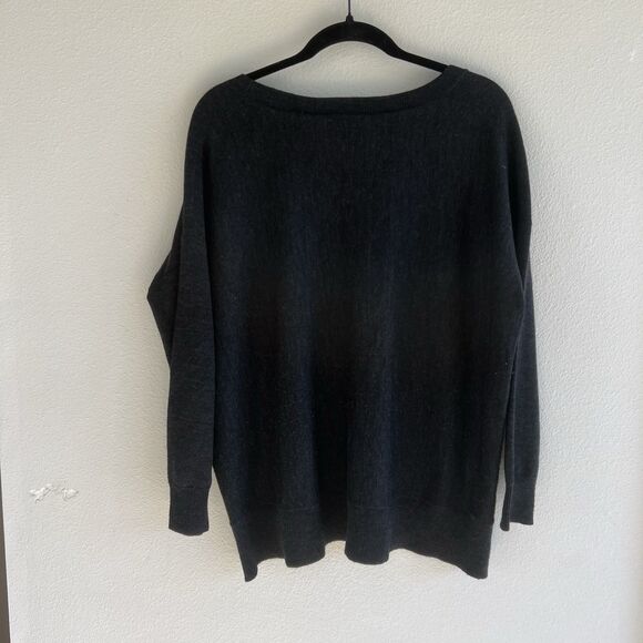 Eileen Fisher 100% Merino Wool Gray Sweater Crew Neck Dolman Boxy Size Small - Picture 2 of 7